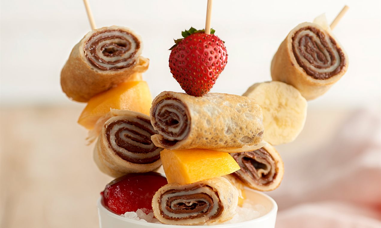 Pinchos de Crepes, fruta y Nutella Receta | Dr. Oetker