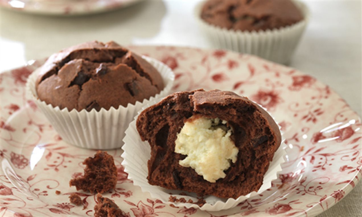 Muffins rellenos con queso fresco Receta Dr. Oetker